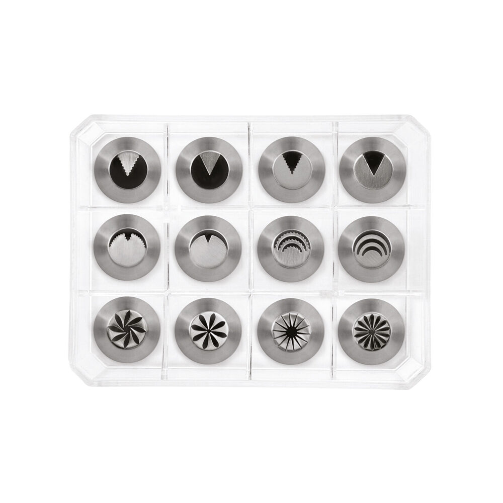 X12PC DOUILLES ASS. FLEURS INOX D16 - H40 MM