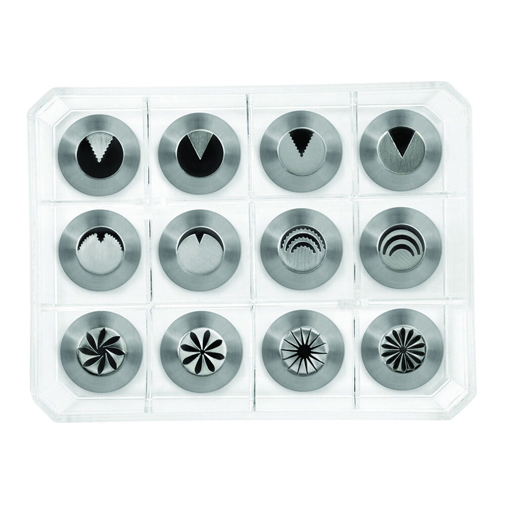 X12PC DOUILLES ASS. FLEURS INOX D16 - H40 MM