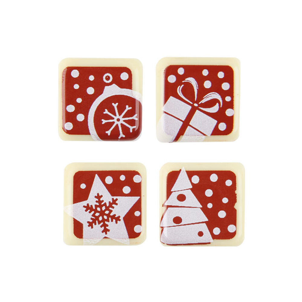 C/250PC. ASS WHITE CHOC CHRISTMAS PLAQUES   13223