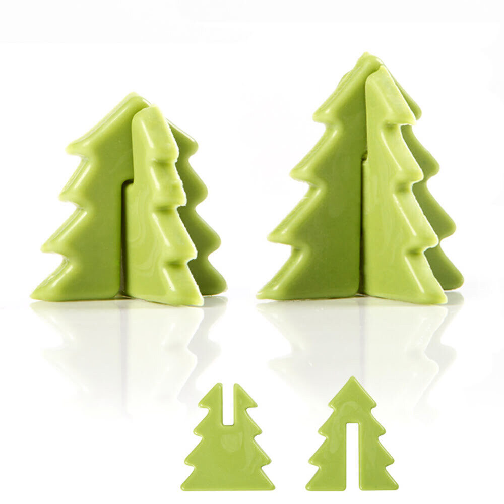 X45PC SET CHRISTMAS TREE GREEN 3D L5X4CM/L3X2,5CM CHOC.14129