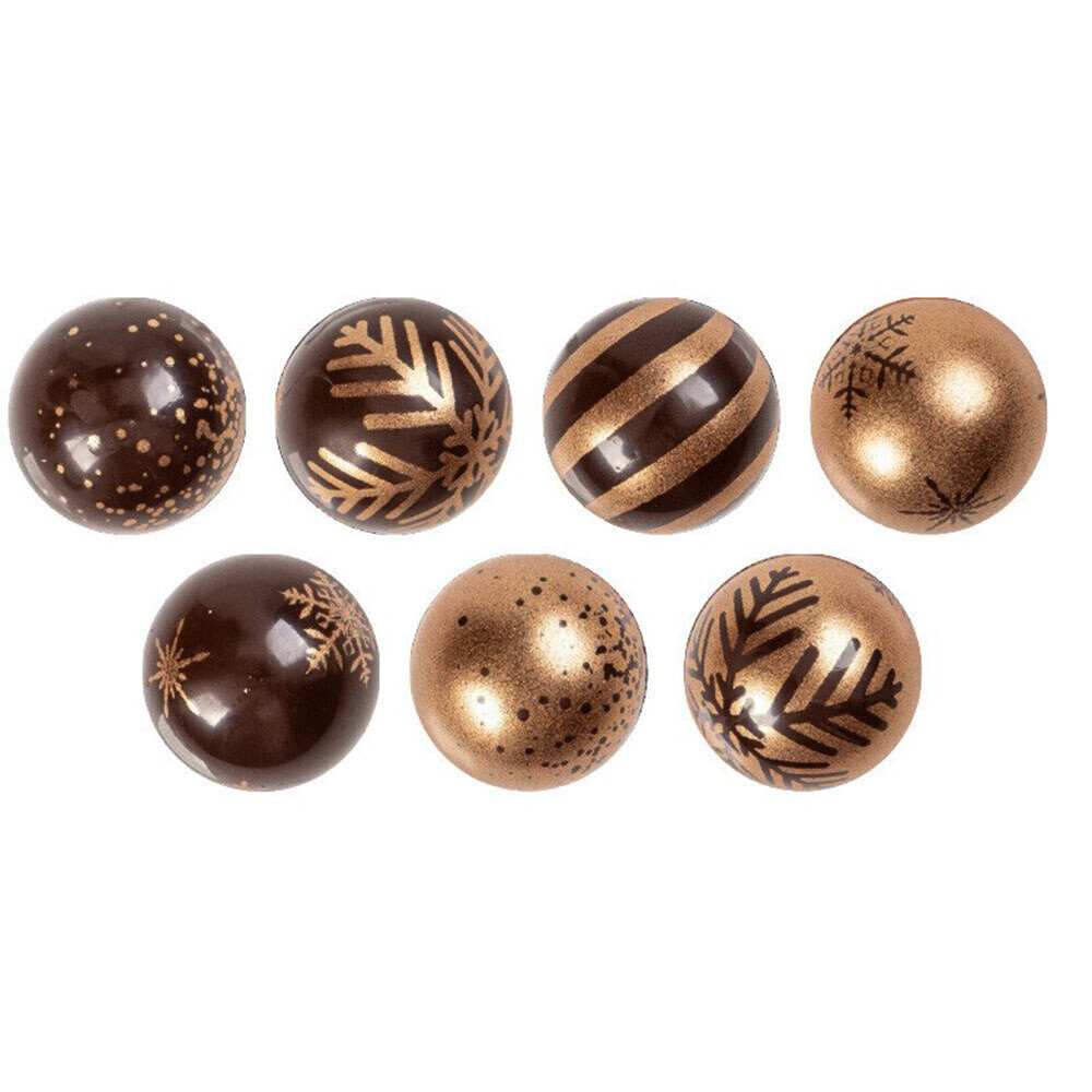 X96PC ASSORTMENT SPHERES 3D BRONZE D.2,8CM CHOCOLATE 15547