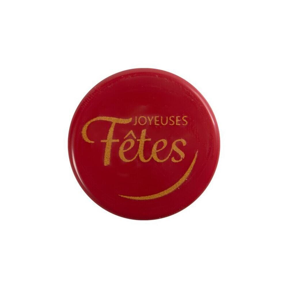 X120ST PLAATJE JOYEUSES FÊTES ROOD D.3.8CM CHOC 15863