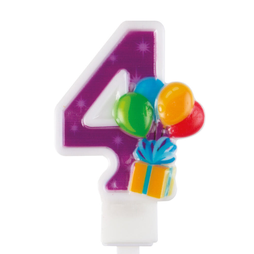 X12ST NUMBER CANDLES BALLOON NR 4 H7,5CM 23834