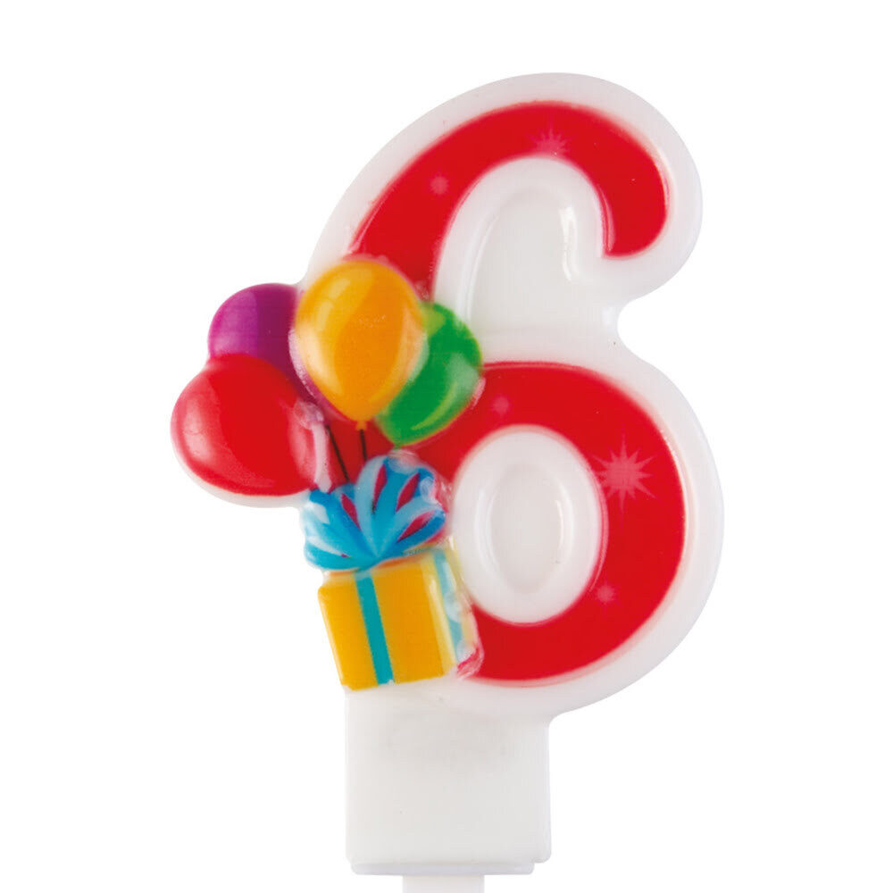 X12PC CANDLES NR 6 BALLOON H. 7,5CM 23836