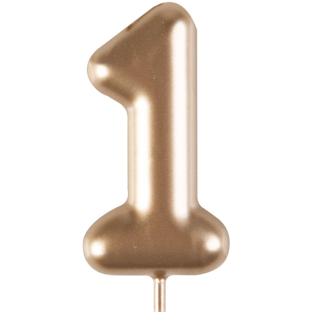 X12ST BLISTER KAARS GOUD NR 1 H.4CM LILY DECO 23841