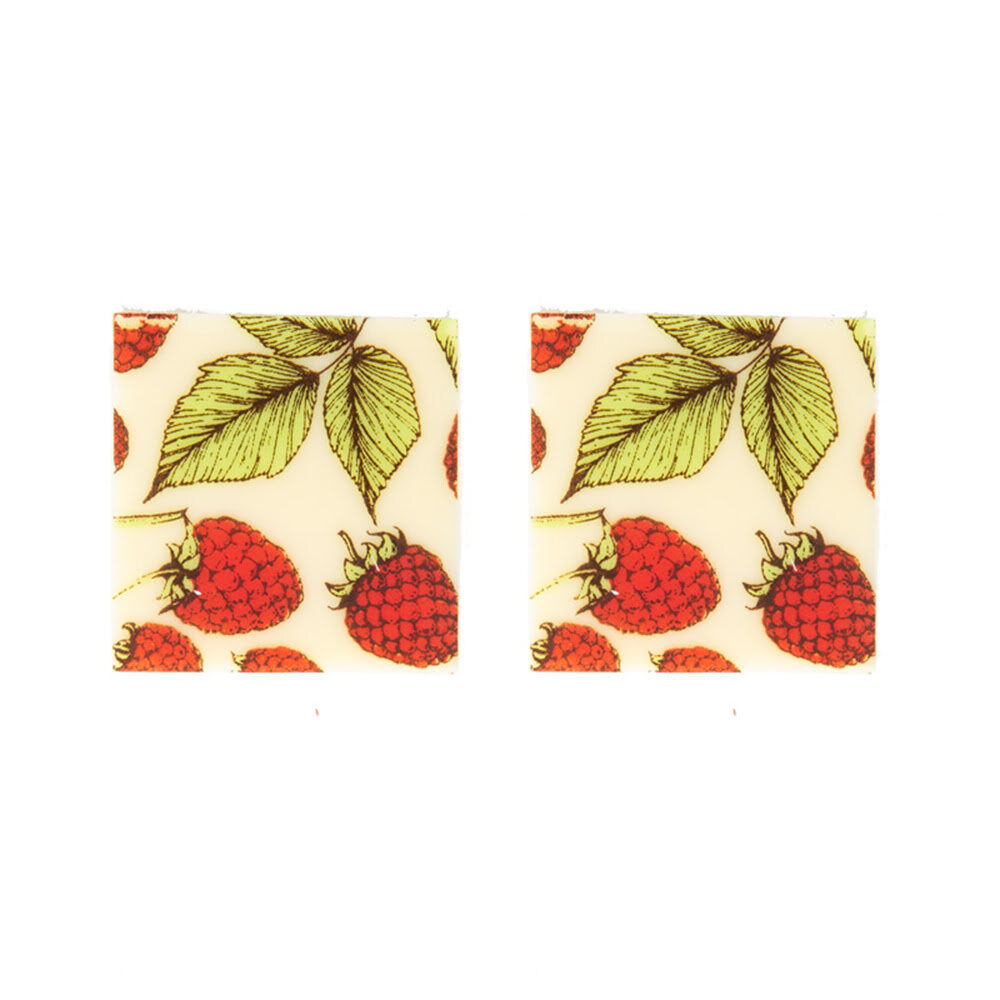 X220PC PLATE RASPBERRY 3 X 3CM CHOCOLATE 34464