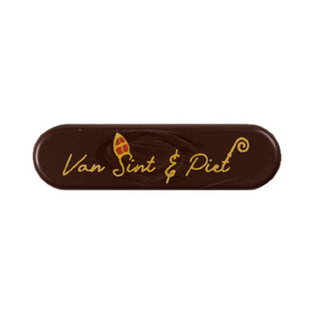 X96PC PLATE VAN SINT EN PIET L.5 X 1,5CM CHOCOLATE 36733