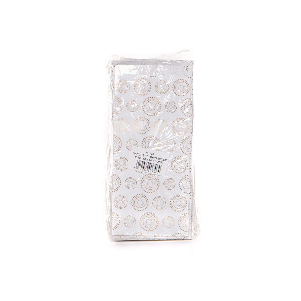 X 1000 PCS CONFECTIONARY BAGS WHITE GOLD VP13