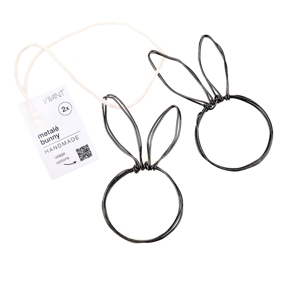 X2PCS METAL BUNNY BLACK