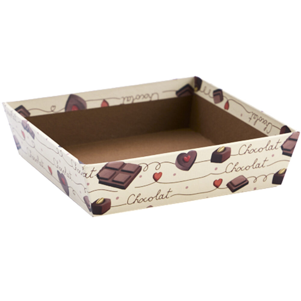 X1PC BOX EN CARDBOARD CHOCOLAT 15X15XH4CM