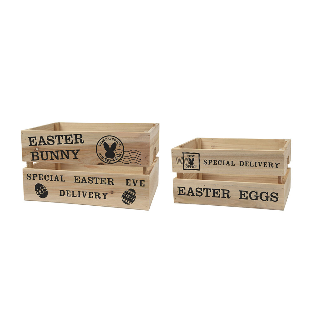 X2PC CAISSE EASTER EGGS 35X25X20CM